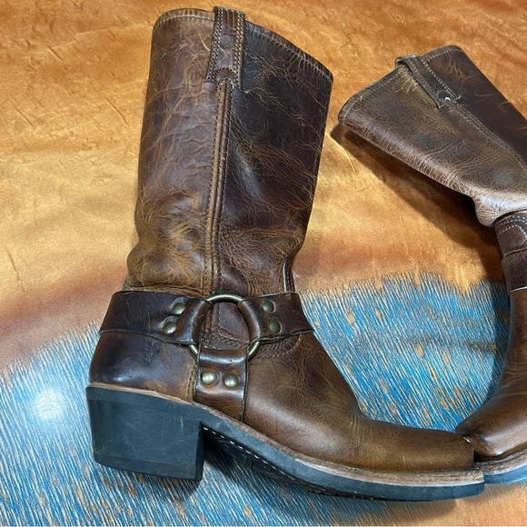 Vintage Frye 12R Brown leather Harness Boots USA Cowgirl size 6 - Picture 16 of 16